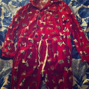 Cute pajama set (red with dog pattern)